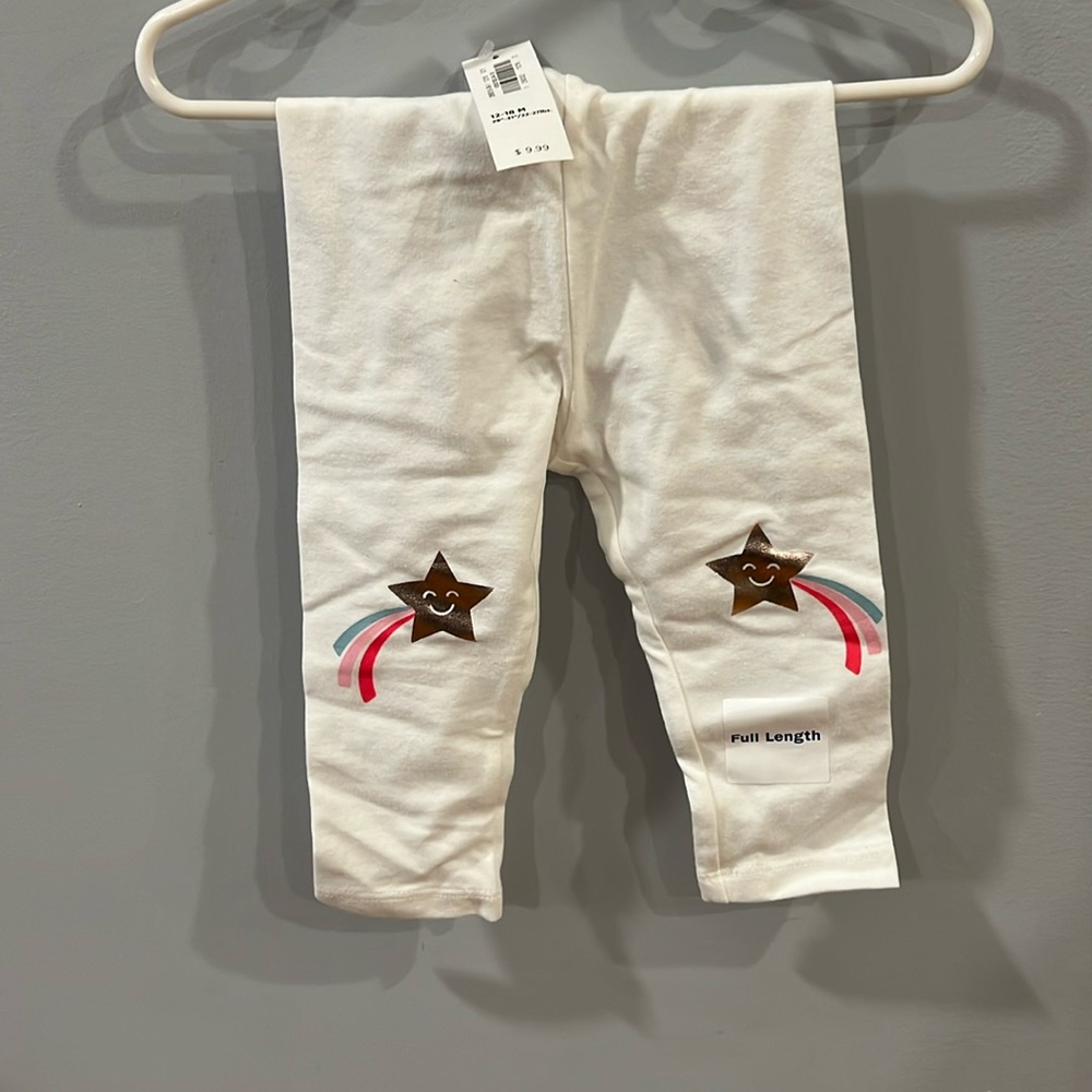 White 12-18 girls leggings with shooting star